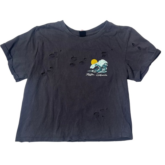 vibe vi Other - Vibe N Malibu California Distressed Graphic Tee – Skeleton Surfer – Dark Grey-M